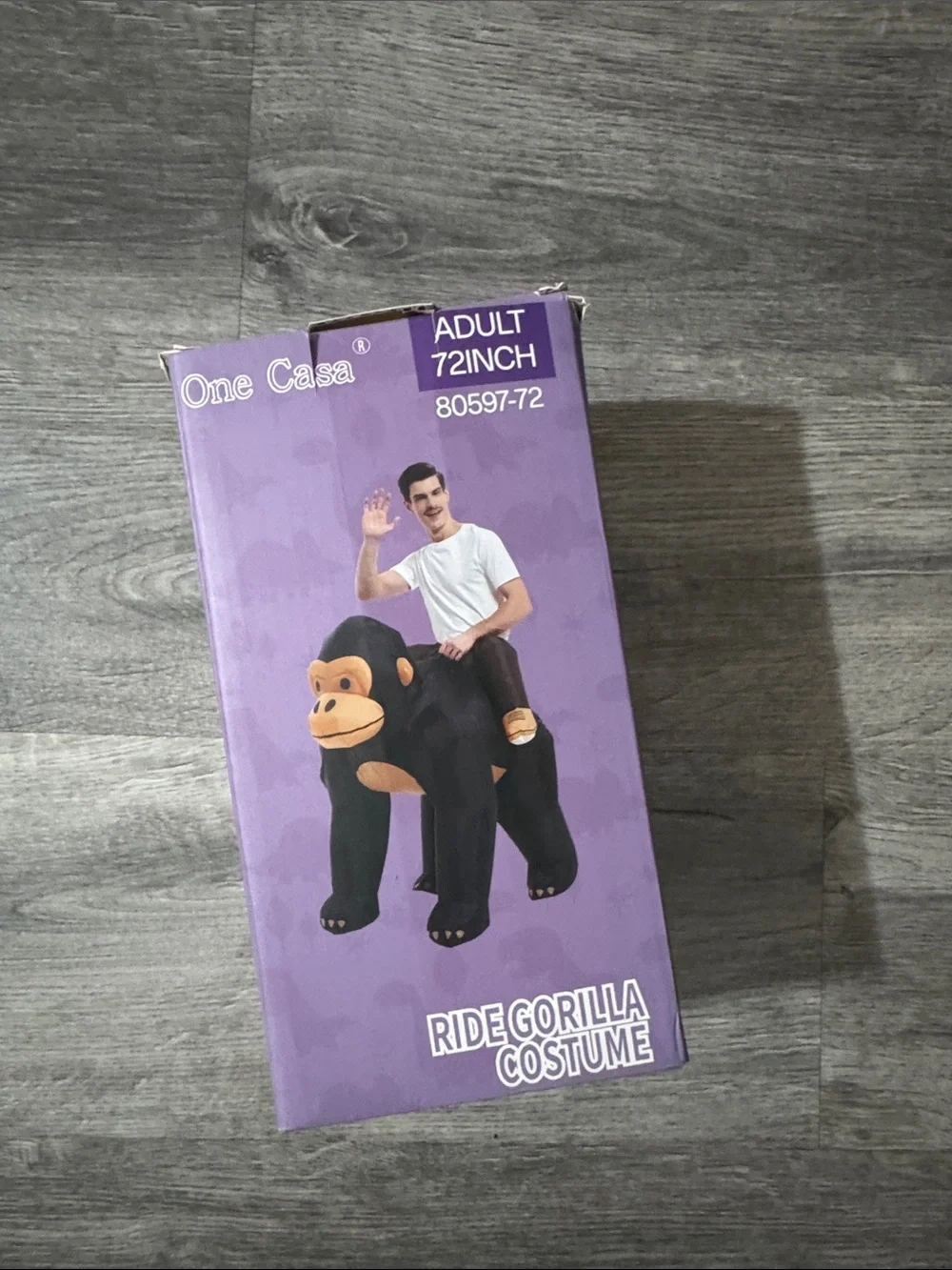 One Casa Inflatable “Ride On” Gorilla Halloween costume Size Adult 72”